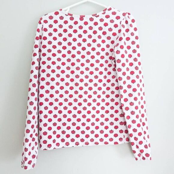 Max Studio Kids Girls Apple Print Long Sleeve Top - Picture 2 of 3